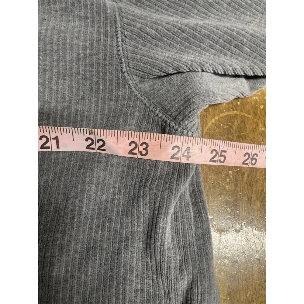 Structure Brand Men’s Grey Ribbed Corduroy Quarter-Zip Sweatshirt